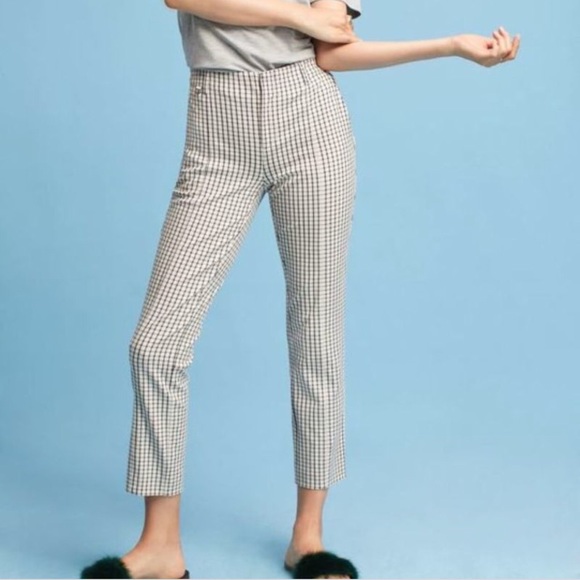 Anthropologie Essential Slim Checkered Trousers - Picture 3 of 5